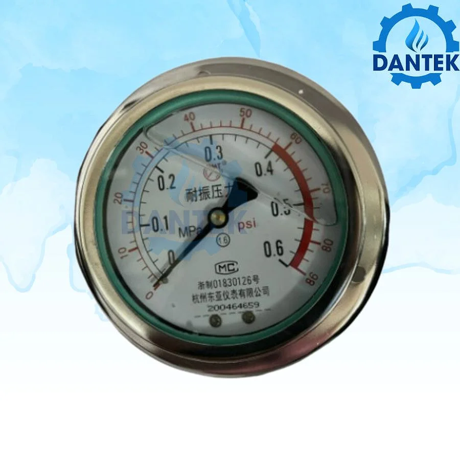 Đồng hồ áp suất 0-0.6MPA Trung Quốc