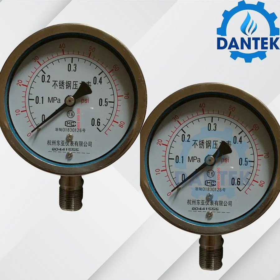 Đồng hồ áp suất 0-0.6MPA Trung Quốc