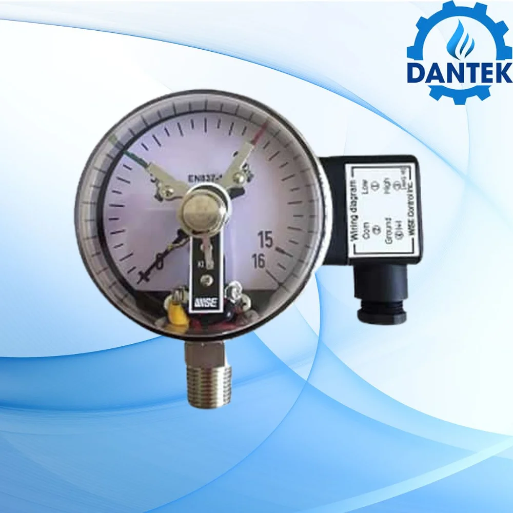 Đồng hồ áp suất 3 kim chân sau Trung Quốc